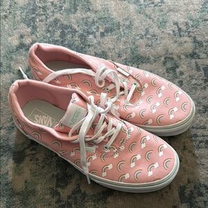 Vans Pink Sneakers with Rainbow Design